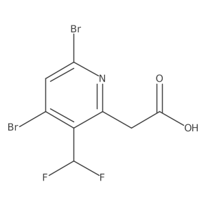 2-(4,6-Dibromo-3-(difluoromethyl)pyridin-2-yl)acetic acid Structure