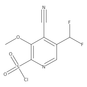 4-Cyano-5-(difluoromethyl)-3-methoxypyridine-2-sulfonyl chloride结构式