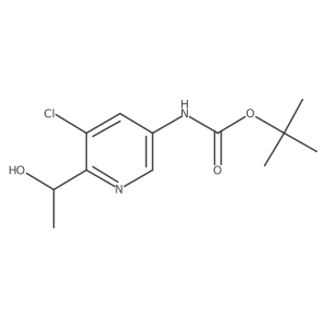 Racemic-tert-butyl (5-chloro-6-(1-hydroxyethyl)pyridin-3-yl)carbamate结构式