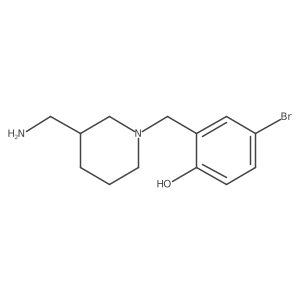2-((3-(Aminomethyl)piperidin-1-yl)methyl)-4-bromophenol结构式