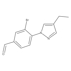 3-bromo-4-(4-ethyl-1H-pyrazol-1-yl)benzaldehyde Structure