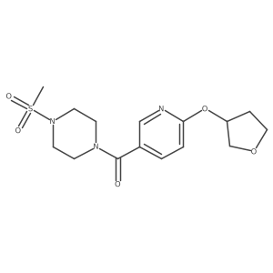 (4-(Methylsulfonyl)piperazin-1-yl)(6-((tetrahydrofuran-3-yl)oxy)pyridin-3-yl)methanone结构式