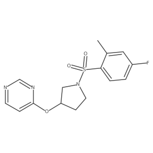 4-((1-((4-Fluoro-2-methylphenyl)sulfonyl)pyrrolidin-3-yl)oxy)pyrimidine Structure