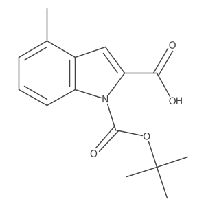 1-tert-butoxycarbonyl-4-methyl-indole-2-carboxylic acid结构式