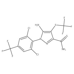 5-Amino-1-[2,6-dichloro-4-(trifluoromethyl)phenyl]-4-(trifluoromethylsulfanyl)pyrazole-3-carbothioamide结构式