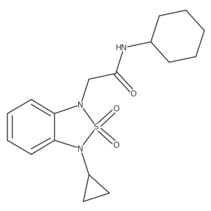 N-cyclohexyl-2-(3-cyclopropyl-2,2-dioxo-1,3-dihydro-2lambda6,1,3-benzothiadiazol-1-yl)acetamide结构式
