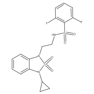 N-[2-(3-cyclopropyl-2,2-dioxo-1,3-dihydro-2lambda6,1,3-benzothiadiazol-1-yl)ethyl]-2,6-difluorobenzene-1-sulfonamide结构式