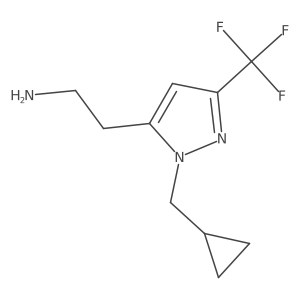 2-(1-(cyclopropylmethyl)-3-(trifluoromethyl)-1H-pyrazol-5-yl)ethan-1-amine结构式