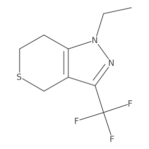 1-Ethyl-3-(trifluoromethyl)-1,4,6,7-tetrahydrothiopyrano[4,3-c]pyrazole结构式