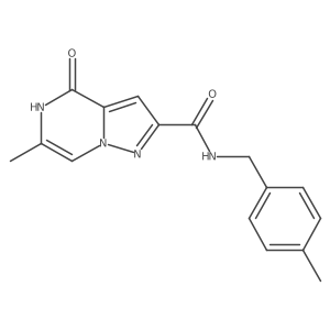6-methyl-N-(4-methylbenzyl)-4-oxo-4,5-dihydropyrazolo[1,5-a]pyrazine-2-carboxamide结构式