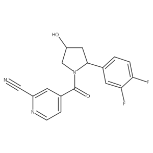 4-[2-(3,4-Difluorophenyl)-4-hydroxypyrrolidine-1-carbonyl]pyridine-2-carbonitrile结构式