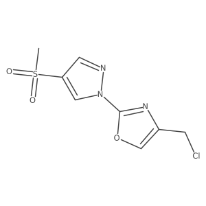 4-(chloromethyl)-2-(4-methanesulfonyl-1H-pyrazol-1-yl)-1,3-oxazole Structure