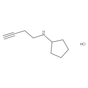 N-(but-3-yn-1-yl)cyclopentanamine hydrochloride结构式