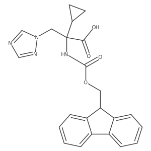 2-cyclopropyl-2-({[(9H-fluoren-9-yl)methoxy]carbonyl}amino)-3-(1H-1,2,4-triazol-1-yl)propanoic acid结构式
