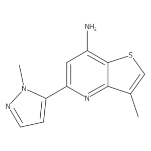 3-methyl-5-(1-methyl-1H-pyrazol-5-yl)thieno[3,2-b]pyridin-7-amine结构式