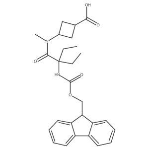 3-[2-ethyl-2-({[(9H-fluoren-9-yl)methoxy]carbonyl}amino)-N-methylbutanamido]cyclobutane-1-carboxylic acid Structure