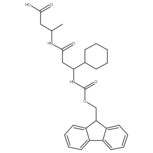 (3S)-3-[3-cyclohexyl-3-({[(9H-fluoren-9-yl)methoxy]carbonyl}amino)propanamido]butanoic acid结构式