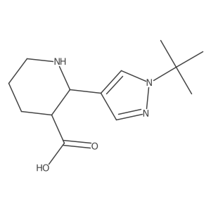 2-(1-tert-butyl-1H-pyrazol-4-yl)piperidine-3-carboxylic acid结构式