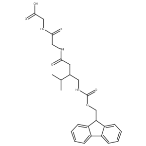 2-(2-{3-[({[(9H-fluoren-9-yl)methoxy]carbonyl}amino)methyl]-4-methylpentanamido}acetamido)acetic acid结构式