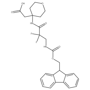 2-{4-[3-({[(9H-fluoren-9-yl)methoxy]carbonyl}amino)-2,2-difluoropropanamido]oxan-4-yl}acetic acid Structure