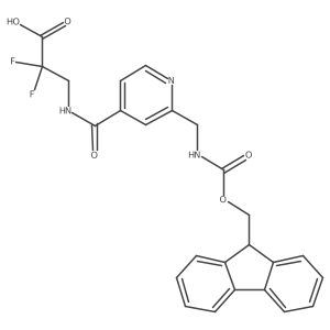 3-({2-[({[(9H-fluoren-9-yl)methoxy]carbonyl}amino)methyl]pyridin-4-yl}formamido)-2,2-difluoropropanoic acid结构式