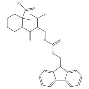 1-{2-[({[(9H-fluoren-9-yl)methoxy]carbonyl}amino)methyl]-3-methylbutanoyl}-2-methylpiperidine-2-carboxylic acid Structure