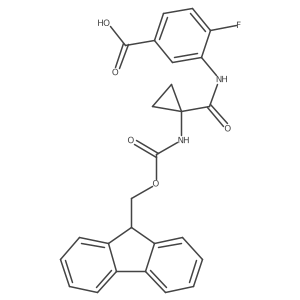 3-[1-({[(9H-fluoren-9-yl)methoxy]carbonyl}amino)cyclopropaneamido]-4-fluorobenzoic acid Structure