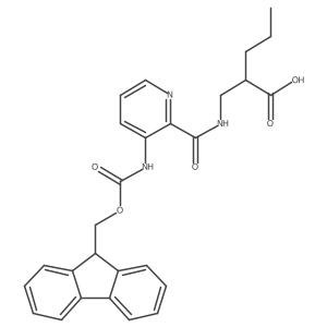 2-({[3-({[(9H-fluoren-9-yl)methoxy]carbonyl}amino)pyridin-2-yl]formamido}methyl)pentanoic acid结构式