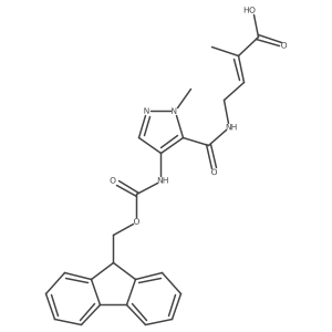 4-{[4-({[(9H-fluoren-9-yl)methoxy]carbonyl}amino)-1-methyl-1H-pyrazol-5-yl]formamido}-2-methylbut-2-enoic acid Structure