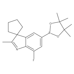 7'-Fluoro-2'-methyl-5'-(4,4,5,5-tetramethyl-1,3,2-dioxaborolan-2-yl)spiro[cyclopentane-1,3'-indole]结构式