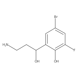 2-[(1S)-3-amino-1-hydroxypropyl]-4-bromo-6-fluorophenol结构式