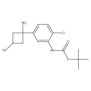 tert-butyl N-[5-(1-amino-3-hydroxycyclobutyl)-2-chlorophenyl]carbamate结构式