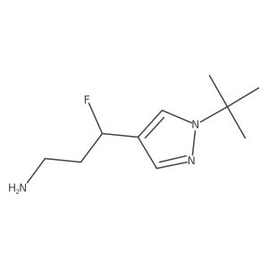 3-(1-tert-butyl-1H-pyrazol-4-yl)-3-fluoropropan-1-amine结构式