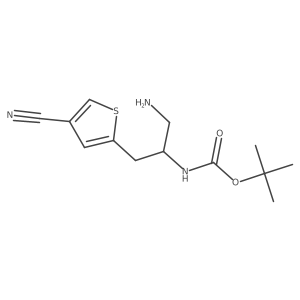 tert-butyl N-[1-amino-3-(4-cyanothiophen-2-yl)propan-2-yl]carbamate结构式