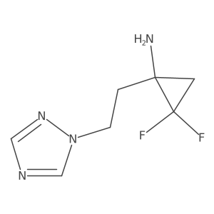 2,2-difluoro-1-[2-(1H-1,2,4-triazol-1-yl)ethyl]cyclopropan-1-amine结构式
