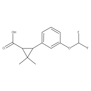 3-[3-(Difluoromethoxy)phenyl]-2,2-dimethylcyclopropane-1-carboxylic acid Structure