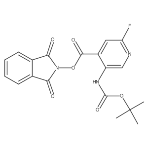 1,3-dioxo-2,3-dihydro-1H-isoindol-2-yl 5-{[(tert-butoxy)carbonyl]amino}-2-fluoropyridine-4-carboxylate结构式