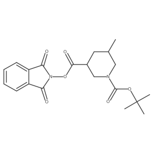 1-tert-butyl 3-(1,3-dioxo-2,3-dihydro-1H-isoindol-2-yl) 5-methylpiperidine-1,3-dicarboxylate结构式