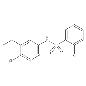 2-Chloro-N-(6-chloro-5-ethyl-3-pyridazinyl)benzenesulfonamide结构式
