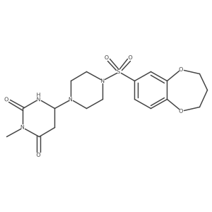 6-[4-(3,4-dihydro-2H-1,5-benzodioxepin-7-ylsulfonyl)piperazin-1-yl]-3-methyl-1,3-diazinane-2,4-dione结构式
