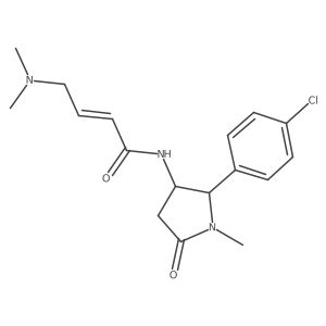 (E)-N-[(2S,3R)-2-(4-Chlorophenyl)-1-methyl-5-oxopyrrolidin-3-yl]-4-(dimethylamino)but-2-enamide结构式