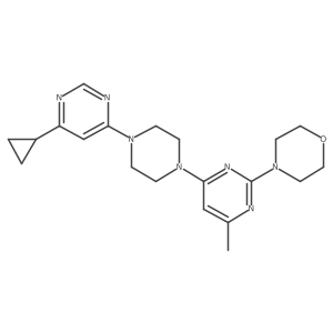 4-{4-[4-(6-Cyclopropylpyrimidin-4-yl)piperazin-1-yl]-6-methylpyrimidin-2-yl}morpholine Structure