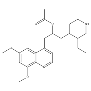 4-Quinolineethanol, I+/--[(3-ethyl-4-piperidinyl)methyl]-6,8-dimethoxy-, 4-acetate结构式