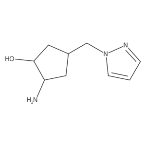 2-amino-4-[(1H-pyrazol-1-yl)methyl]cyclopentan-1-ol结构式