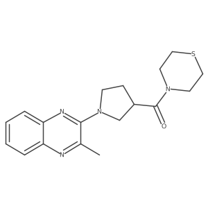 2-Methyl-3-[3-(thiomorpholine-4-carbonyl)pyrrolidin-1-yl]quinoxaline结构式