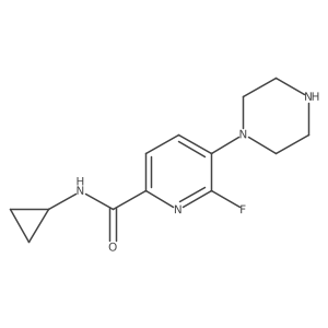 N-cyclopropyl-6-fluoro-5-(1-piperazinyl)-2-Pyridinecarboxamide Structure