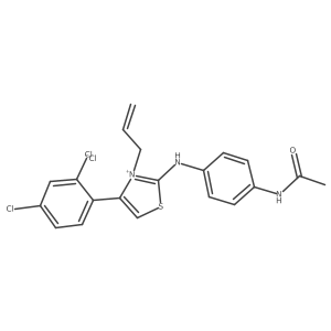 2-((4-Acetamidophenyl)amino)-3-allyl-4-(2,4-dichlorophenyl)thiazol-3-ium chloride结构式
