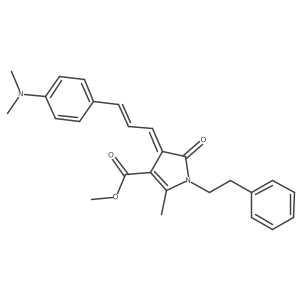 methyl 3-{(Z,2Z)-3-[4-(dimethylamino)phenyl]-2-propenylidene}-5-methyl-2-oxo-1-phenethyl-1,2-dihydro-3H-pyrrole-4-carboxylate结构式