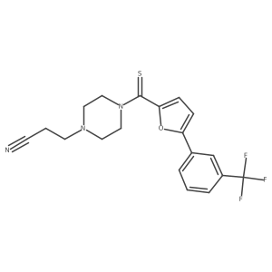 3-(4-(5-(3-(Trifluoromethyl)phenyl)furan-2-carbonothioyl)piperazin-1-yl)propanenitrile结构式