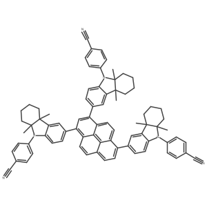 4-[6-[6,8-Bis[9-(4-cyanophenyl)-4b,8a-dimethyl-5,6,7,8-tetrahydrocarbazol-3-yl]pyren-1-yl]-4a,9a-dimethyl-1,2,3,4-tetrahydrocarbazol-9-yl]benzonitrile Structure